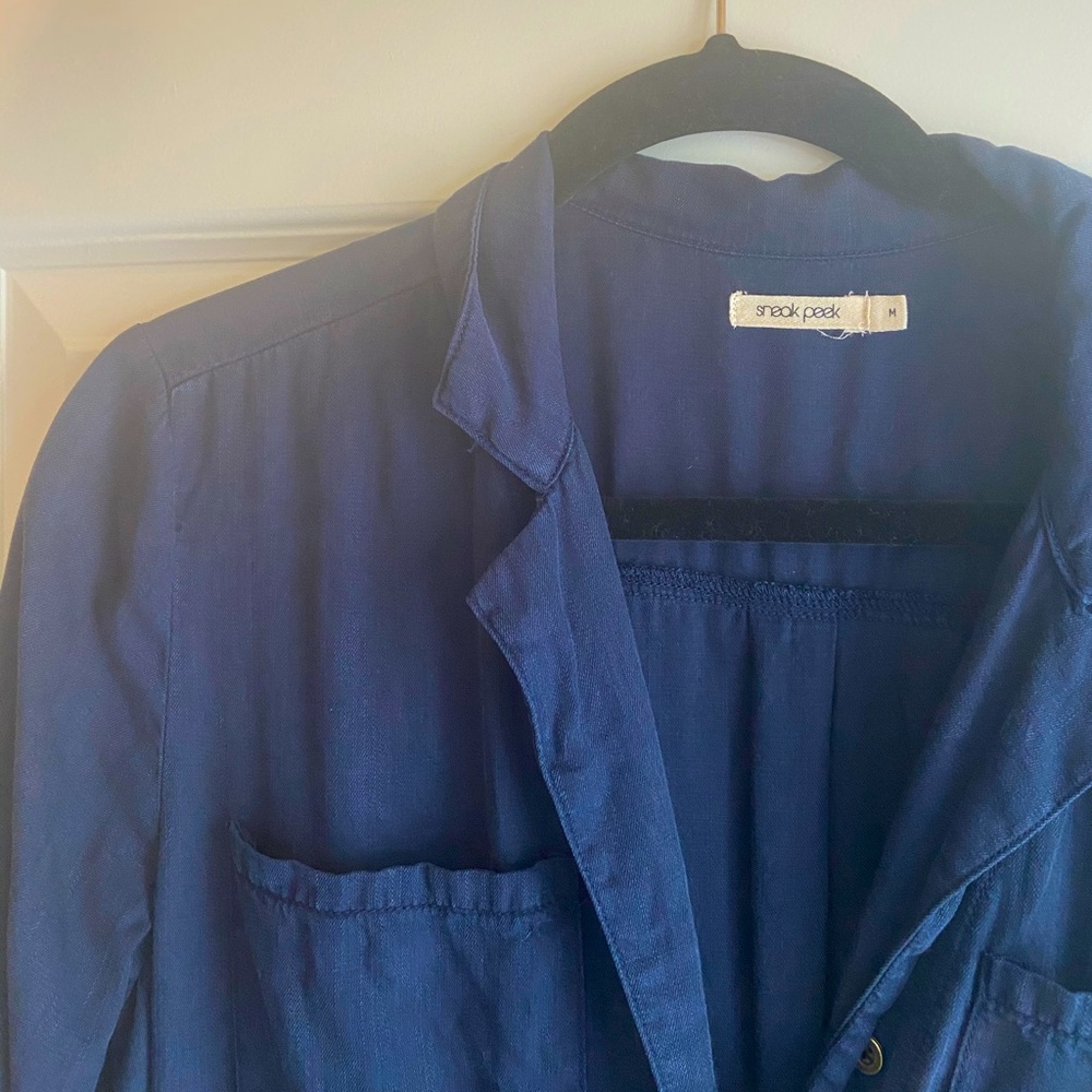 blue jumpsuit